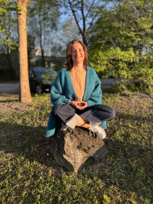 meditation woman serene nature portrait calm